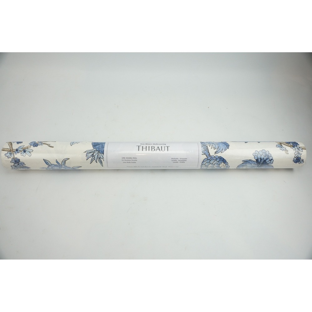 Thibaut Wallcovering T10846 Blue Floral Pineapple Double Roll New